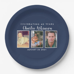 Assiettes En Carton Plaque photo de 40e anniversaire