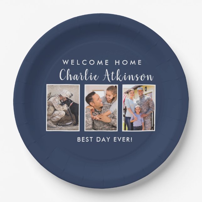 Assiettes En Carton Plaque photo de la fête surprise (Devant)