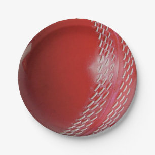 Assiettes En Carton Plaque rouge de la balle de cricket