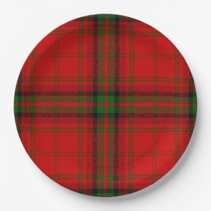 Assiettes En Carton Plaque rouge vert tartan MacDougall