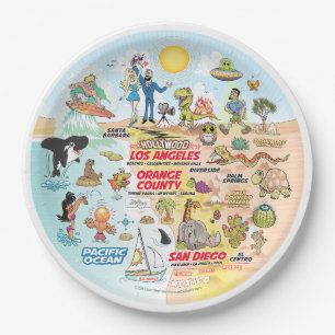 Assiettes En Carton Plaque SoCal Dreams