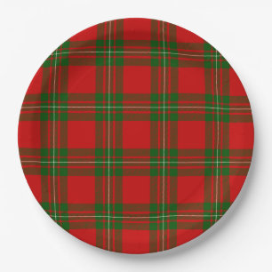 Assiettes En Carton Plaque vert rouge de tartan MacGregor