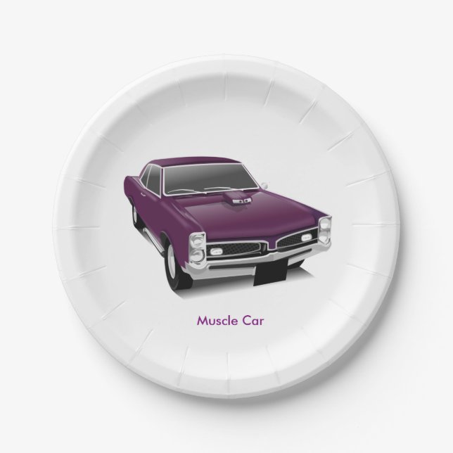 Assiettes En Carton #PlaquePapier #MuscleCar #PlaquePapierConceptionVo (Devant)