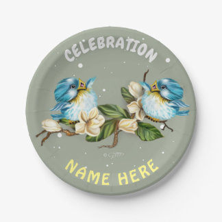 Assiettes En Carton Plaques à papier 7 d'OISEAUX de NEIGE