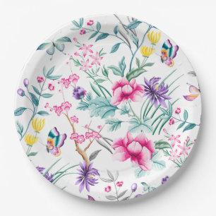 Assiettes En Carton Plaques à papier chics florales de Boho et de