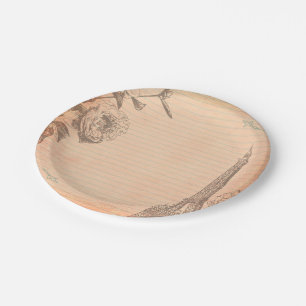 Assiettes En Carton Plaques à papier chics minables de Tour Eiffel de