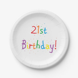 Assiettes En Carton plaques à papier de "21ème anniversaire"