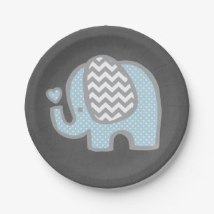Assiettes En Carton Plaques à papier de baby shower d'éléphant pour