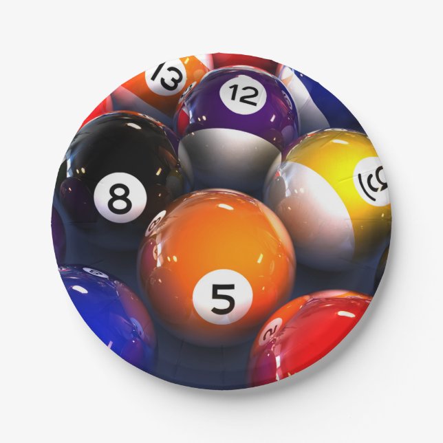 Assiettes En Carton Plaques à papier de billards (Devant)