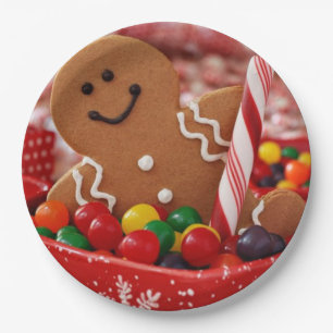 Assiettes En Carton Plaques à papier de bonhomme en pain d'épice et 