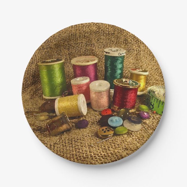 Assiettes En Carton Plaques à papier de couture d'approvisionnements (Devant)