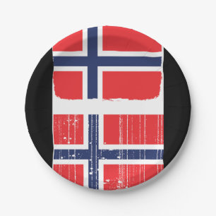 Assiettes En Carton Plaques à papier de drapeau de la Norvège