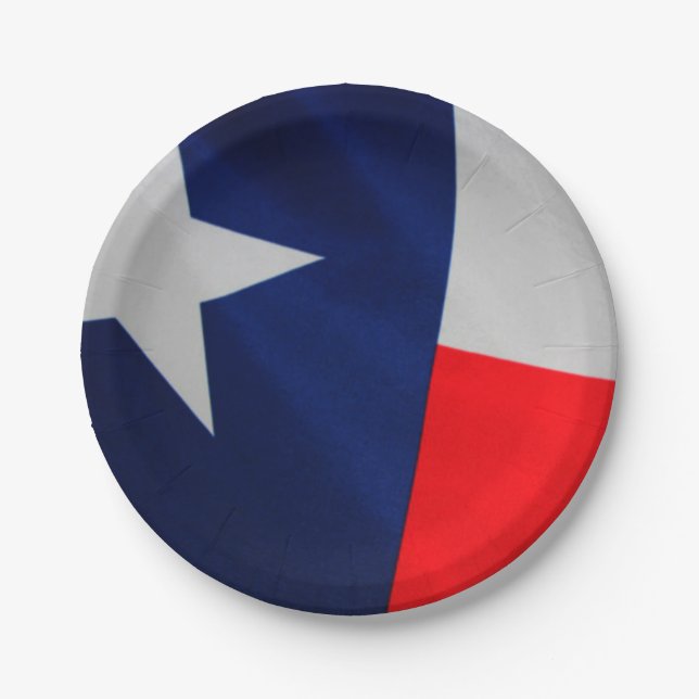 Assiettes En Carton Plaques à papier de drapeau d'état du Texas (Devant)