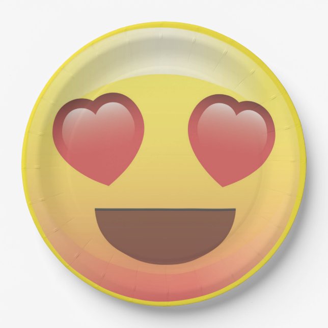 Assiettes En Carton Plaques à papier de fête d'anniversaire d'Emoji (Devant)