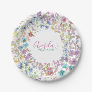 Assiettes En Carton Plaques à papier de Fête de la mariée florale d