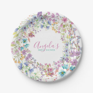 Assiettes En Carton Plaques à papier de Fête de la mariée florale de