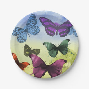 Assiettes En Carton Plaques à papier de jardin de papillon