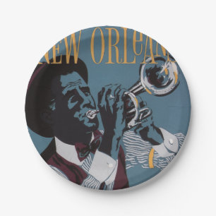 Assiettes En Carton Plaques à papier de musique de la Nouvelle-Orléa