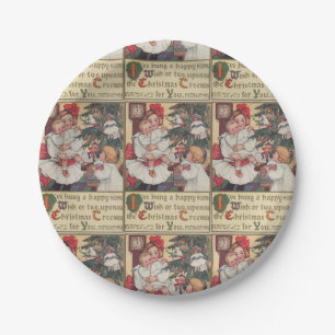 Assiettes En Carton Plaques à papier de Noël vintage victorien