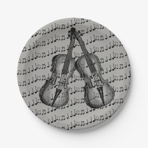 Assiettes En Carton Plaques à papier de notes musicales