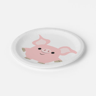 Assiettes En Carton Plaques à papier de petit de porc mignon de bande