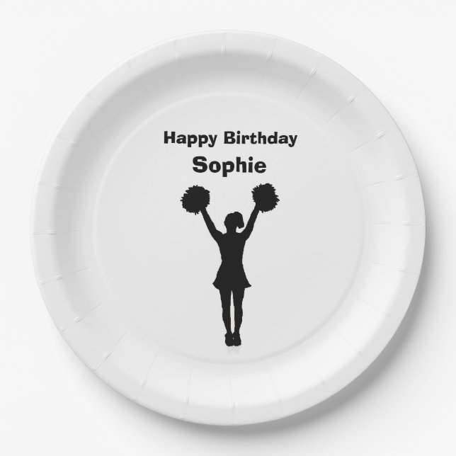 Assiettes En Carton Plaques à papier de "pom-pom girl" (Devant)