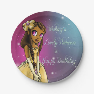 Assiettes En Carton "Plaques à papier de princesse Amariah Birthday 7