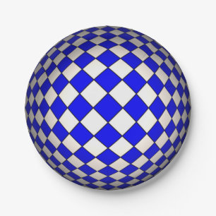Assiettes En Carton Plaques à papier de sphère bleue et blanche