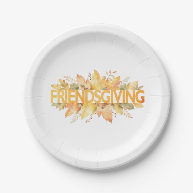 Assiettes En Carton Plaques à papier de thanksgiving de Friendsgiving (Devant)