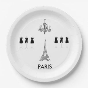 Assiettes En Carton Plaques à papier de Tour Eiffel de Paris de parti