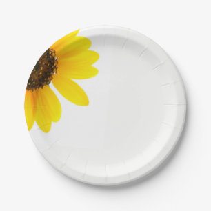 Assiettes En Carton Plaques à papier de tournesol ensoleillé
