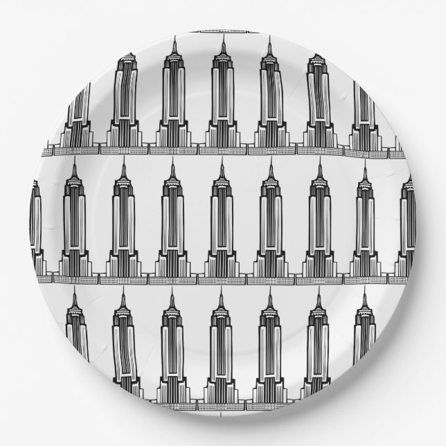 Assiettes En Carton Plaques à papier d'Empire State Building (Devant)