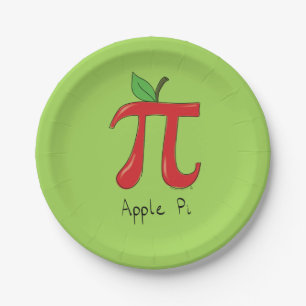 Assiettes En Carton Plaques à papier des maths pi d'Apple pi de parti