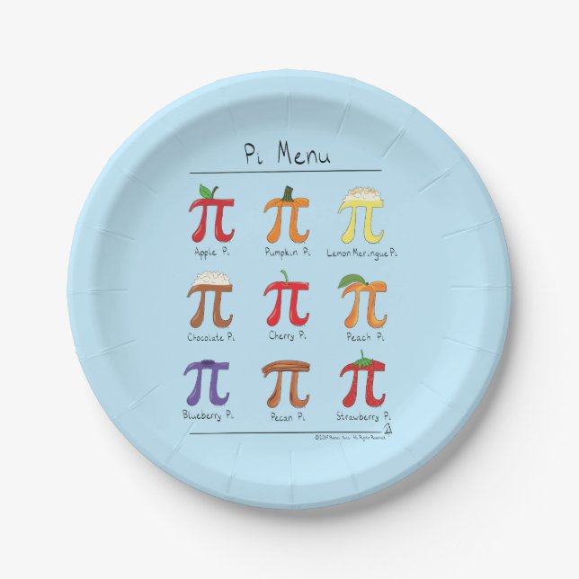 Assiettes En Carton Plaques à papier des maths pi de menu de pi de (Devant)