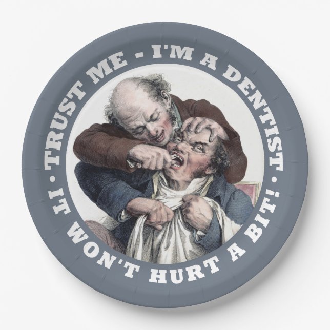 Assiettes En Carton Plaques à papier d'humour de DENTISTE (Devant)