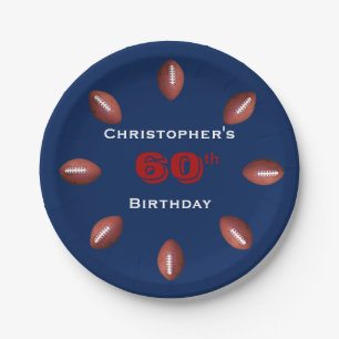 Assiettes En Carton Plaques à papier du football, soixantième fête
