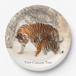 Assiettes En Carton Plaques à papier faites sur commande de tigres