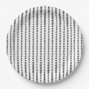 Assiettes En Carton Plaques à papier géniales, noires et blanc