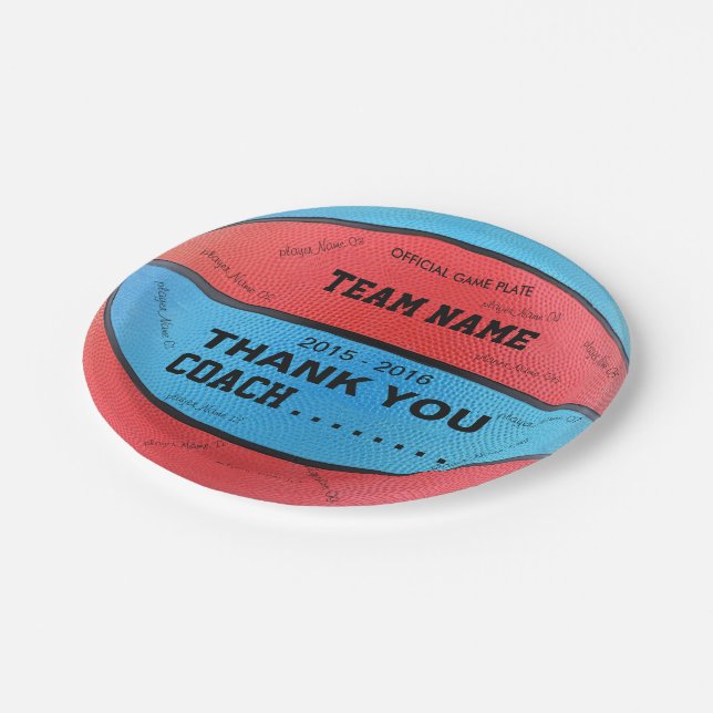 Assiettes En Carton PLAQUES À PAPIER L bleu bl rouge de BASKET-BALL (Angle)