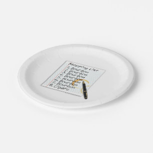 ASSIETTES EN CARTON PLAQUES À PAPIER - LISTE D'ACHATS D'AMANTS DE
