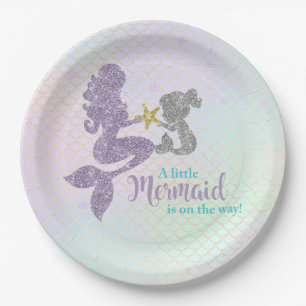 Assiettes En Carton Plaques à papier turquoises de lavande de baby