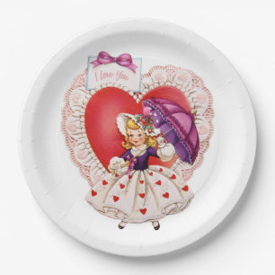 Assiettes En Carton Plaques à papier vintages de Valentine