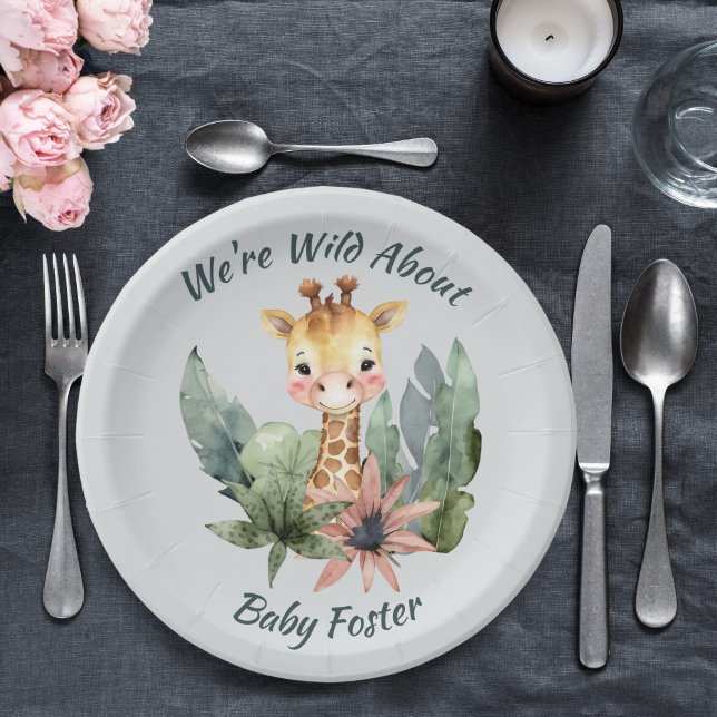 Assiettes En Carton Plaques Baby showers Safari (Créateur téléchargé)