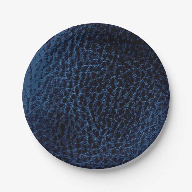 Assiettes En Carton Plaques bleues Faux Midnight (Devant)