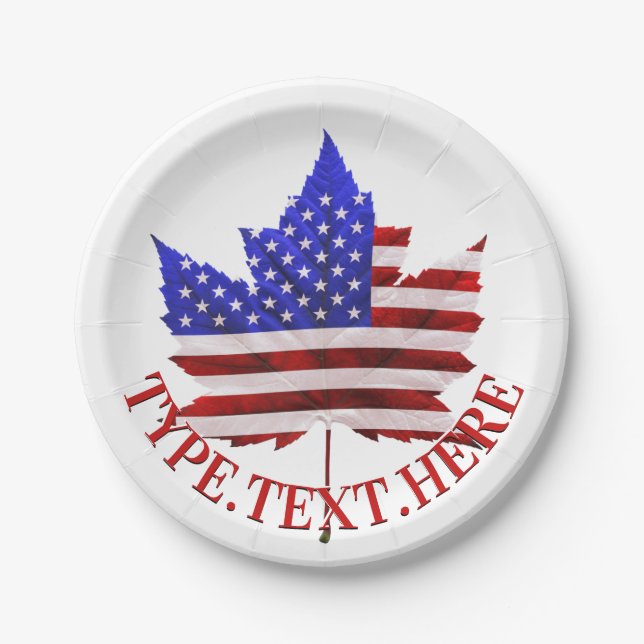 Assiettes En Carton Plaques canadiennes américaines Plaques personnali (Devant)