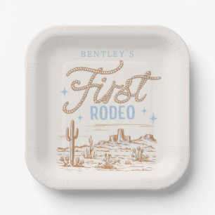 Assiettes En Carton Plaques d'anniversaire Cowboy First Rodeo