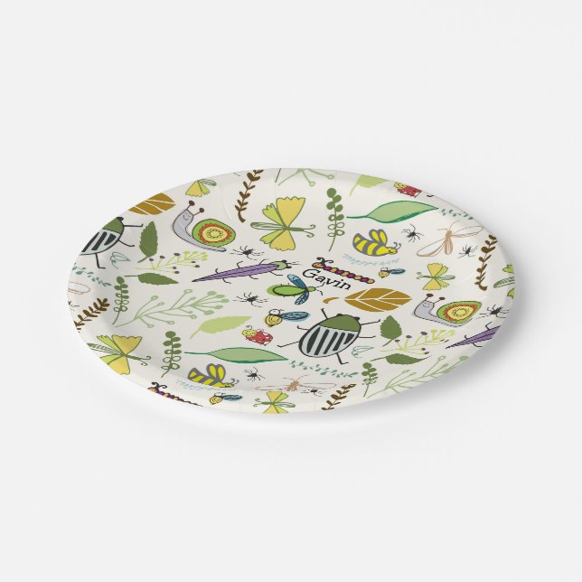 Assiettes En Carton Plaques d'anniversaire de bogues personnalisées (Angle)