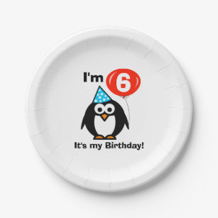 Assiettes En Carton Plaques d'anniversaire de enfant de pingouin perso