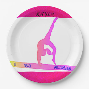 Assiettes En Carton Plaques d'anniversaire de gymnastique pour les fil