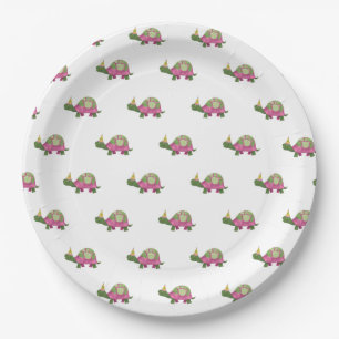 Assiettes En Carton Plaques d'anniversaire de Tortoise rose  Girl Turt
